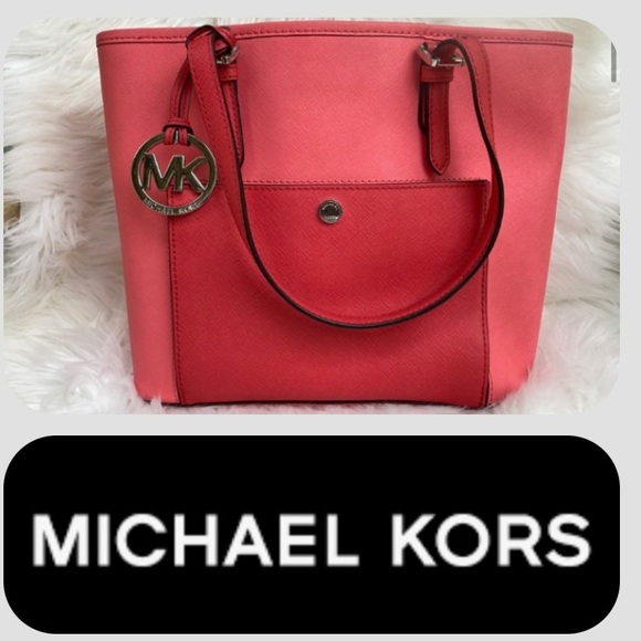 🍉🍉MIchael Kors 🍉🍉Colorblock Coral/Watermelon - Picture 14 of 15